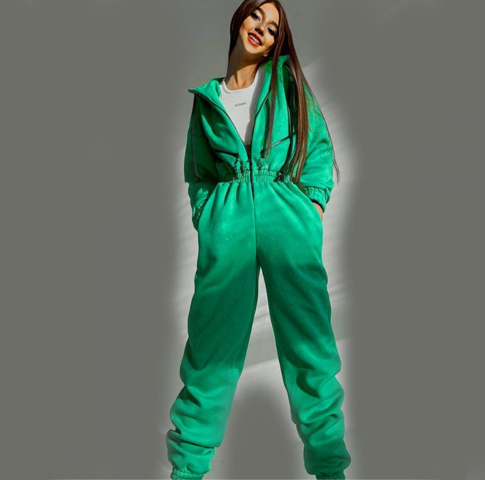 Women Casual Zip Hooded Jumpsuit 4