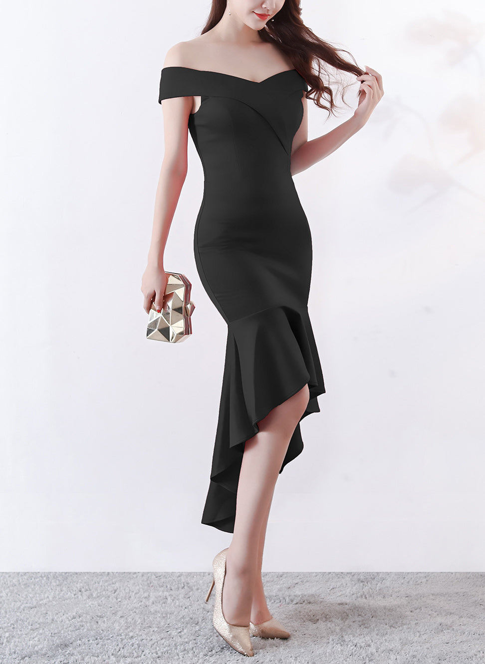 Women Elegant Maxi Off Shoulder Mermaid Evening Dress 19