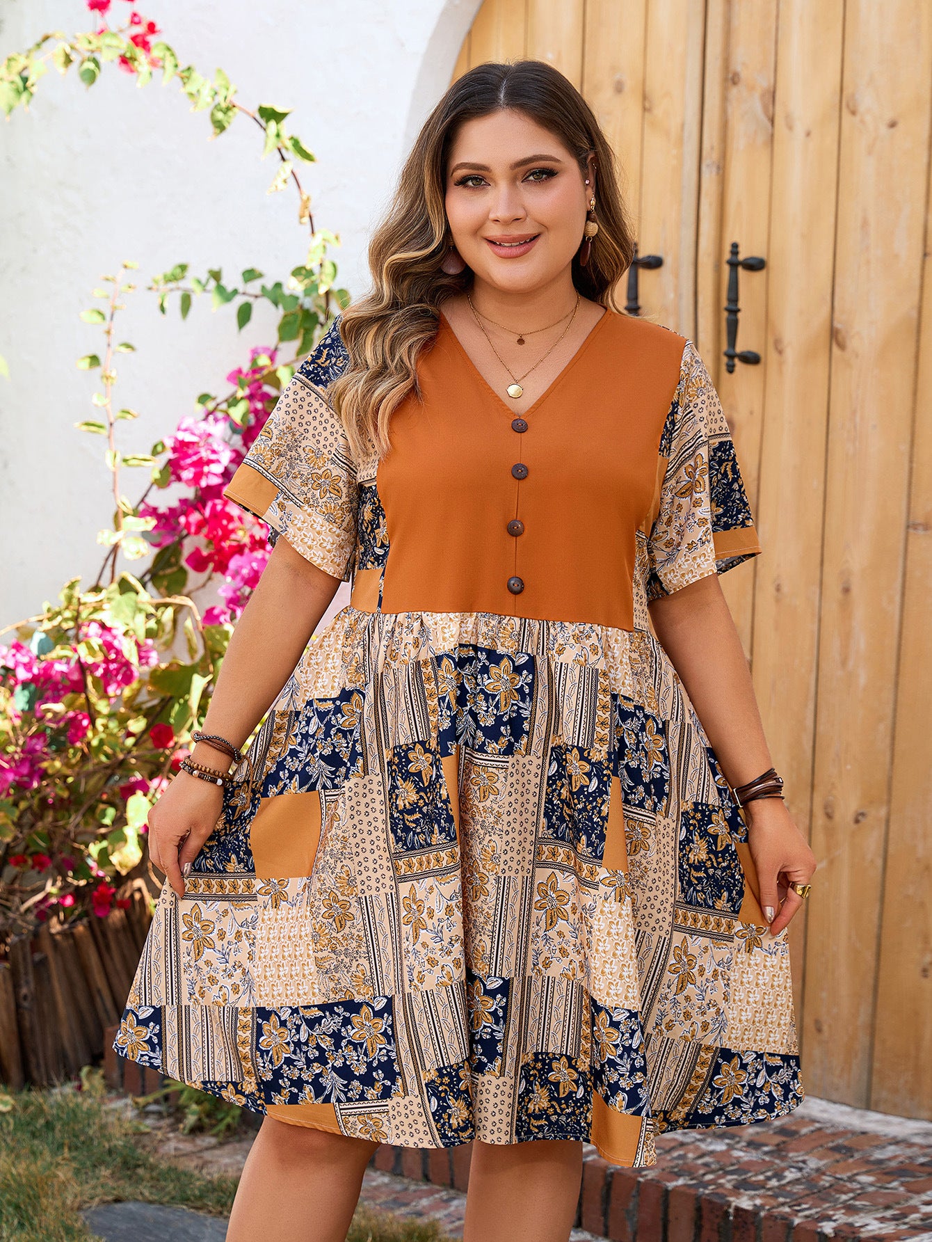 Plus Size Women summer bohemian holidays dress