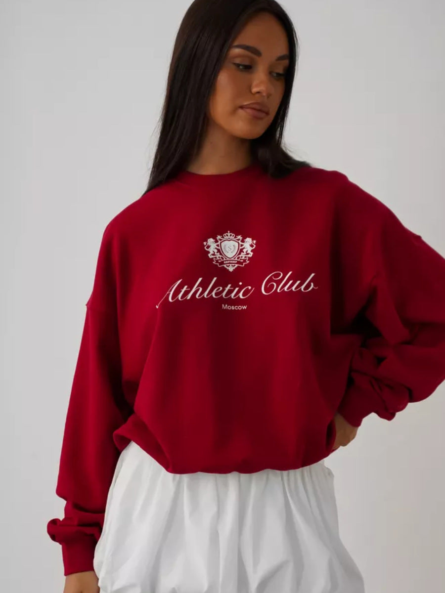 Trendy Letter Print American Autumn Winter Round Neck Long Sleeve T-shirt Top 8