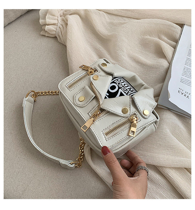 Women Uniform Bag Turndown Collar Jacket Style Bag 31