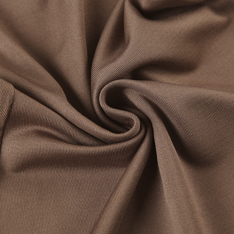 Autumn Fashion Casual Women's Solid Color Ruffled Ribbon Knitting Slim Flared Trousers 18