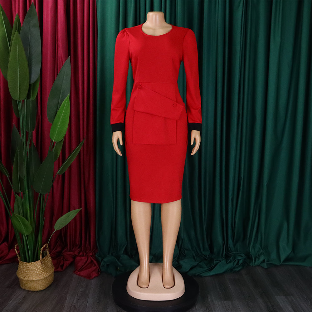 Ladies Fashion Chic Bodycon Pencil Office African Dress 11