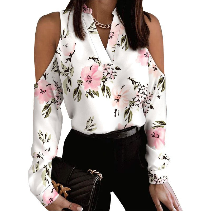 Autumn Cutout long sleeve print shirt 6