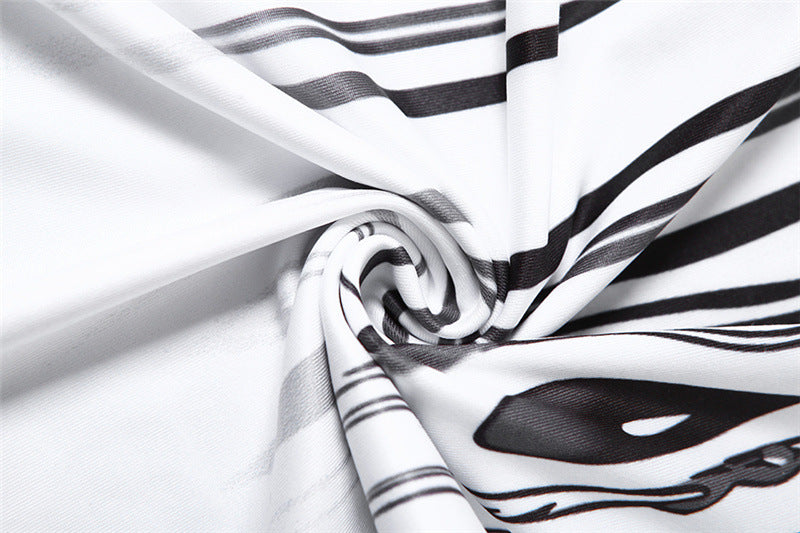 Autumn And Winter Trendy Women's Fashion Print Round Neck Sleeveless Bodycon Dress 16