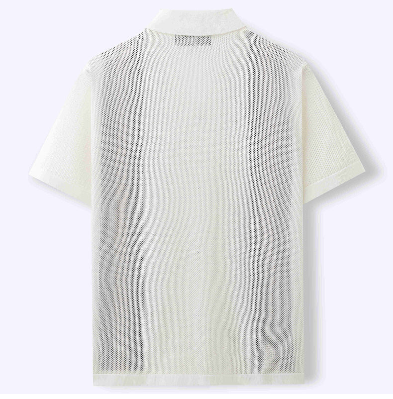 Men's Short Sleeve Knitting Polo Top 6