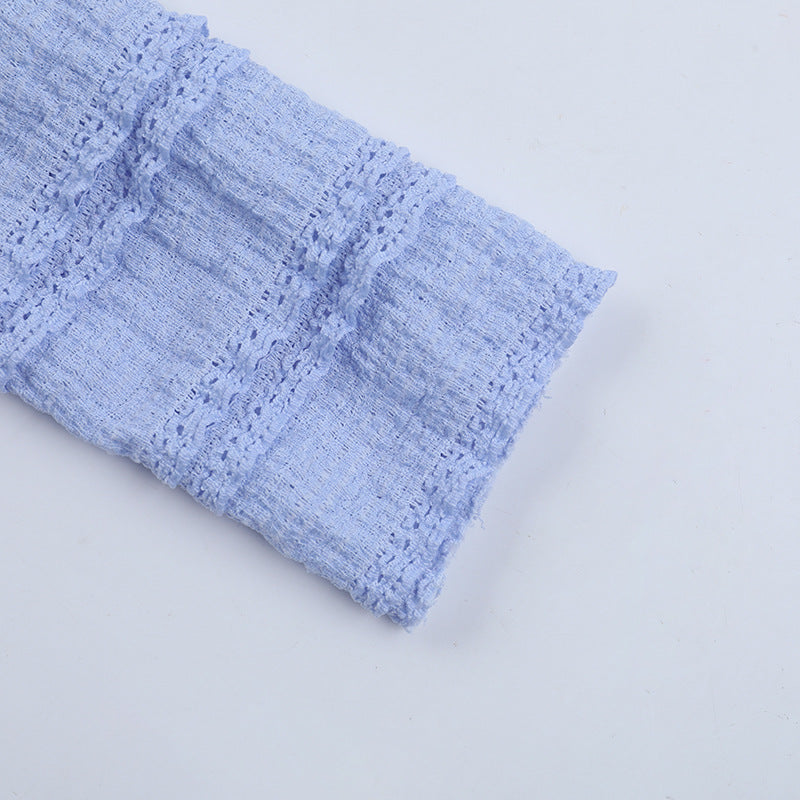 Autumn Elegant V Neck Textured Long Sleeve Dress 15