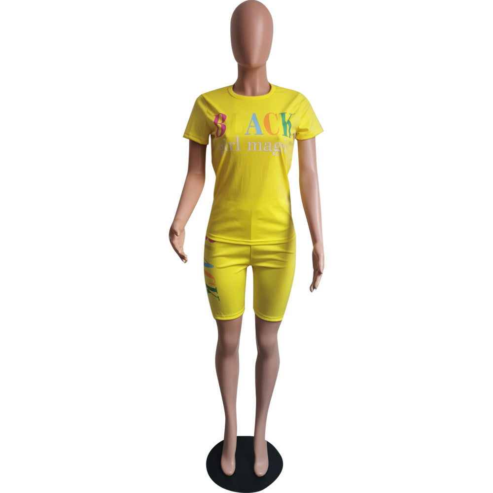 Summer fashionable solid color two-piece fashion casual shorts set 38