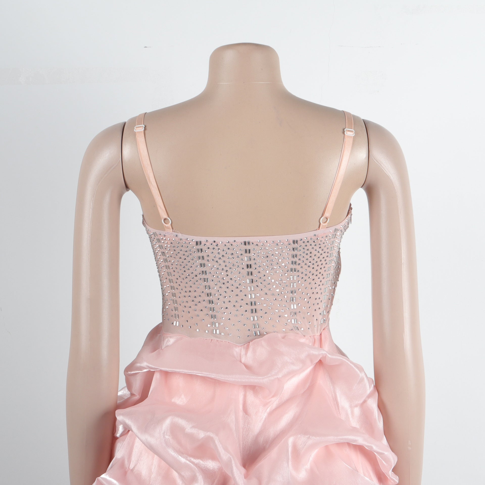 Women Sexy Beaded Stretch Camisole Cascading Ruffles Dress Tutu 44
