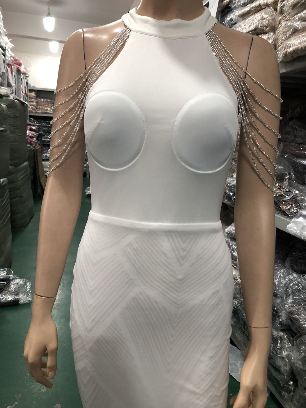 Deep V-Neck Sequined Fishtail Dress Sexy Evening Party Gown 46