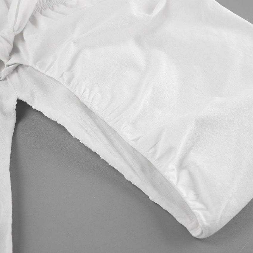 Women Early Spring V-neck Puff Sleeve Dress 16