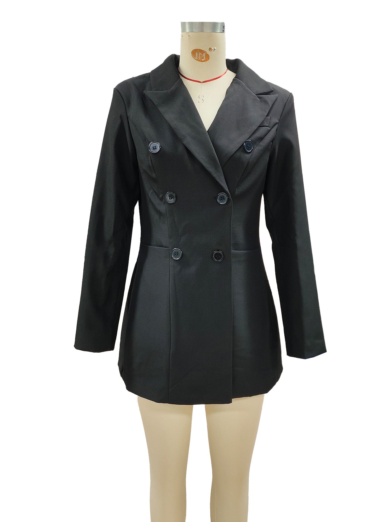 Spring Women's Long Sleeve V-Neck Long Career Blazer 9