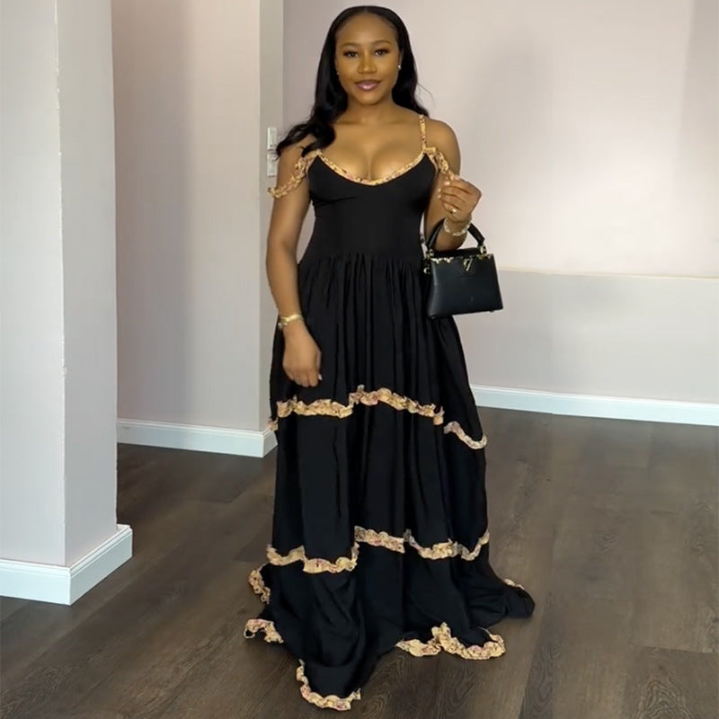 Women's Summer Fashion Sexy Straps Long Dress 3