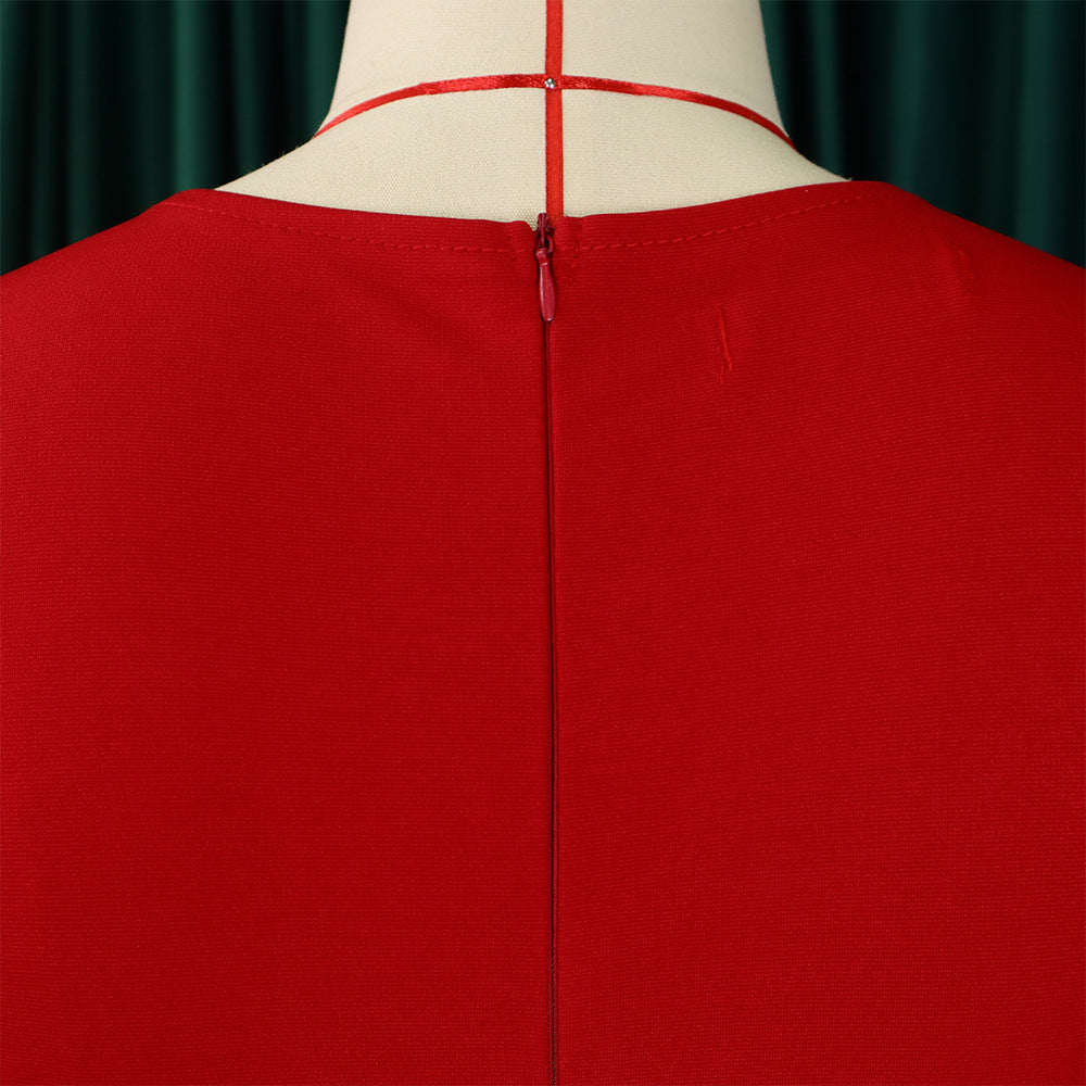 Women's V Neck Chic Bodycon OL Career Africa Plus Size Dress 13