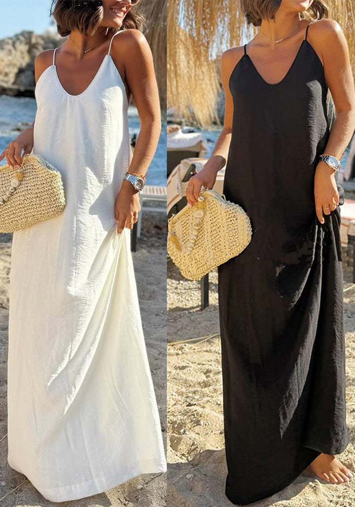 Women Summer Casual Backless Holidays Beach Maxi Dress