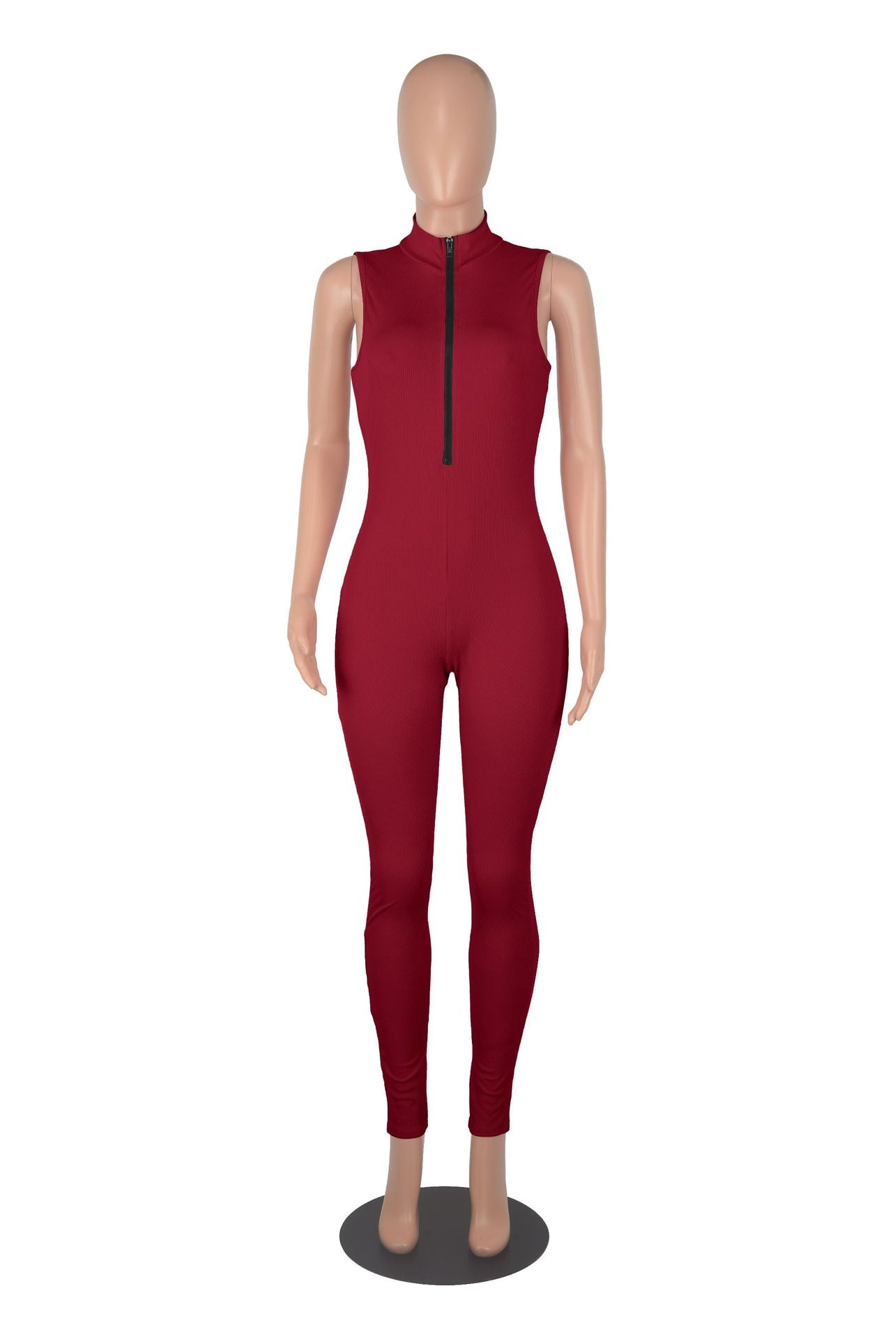 Women stretch zipper Jumpsuit 38