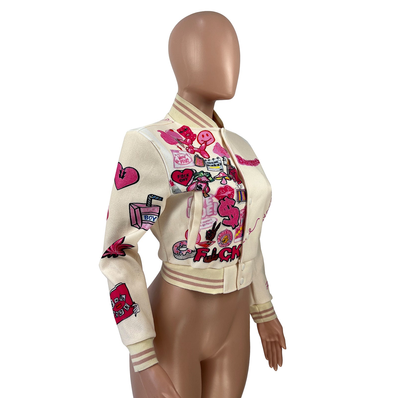 Women'S Fashion Print Baseball Jacket 16