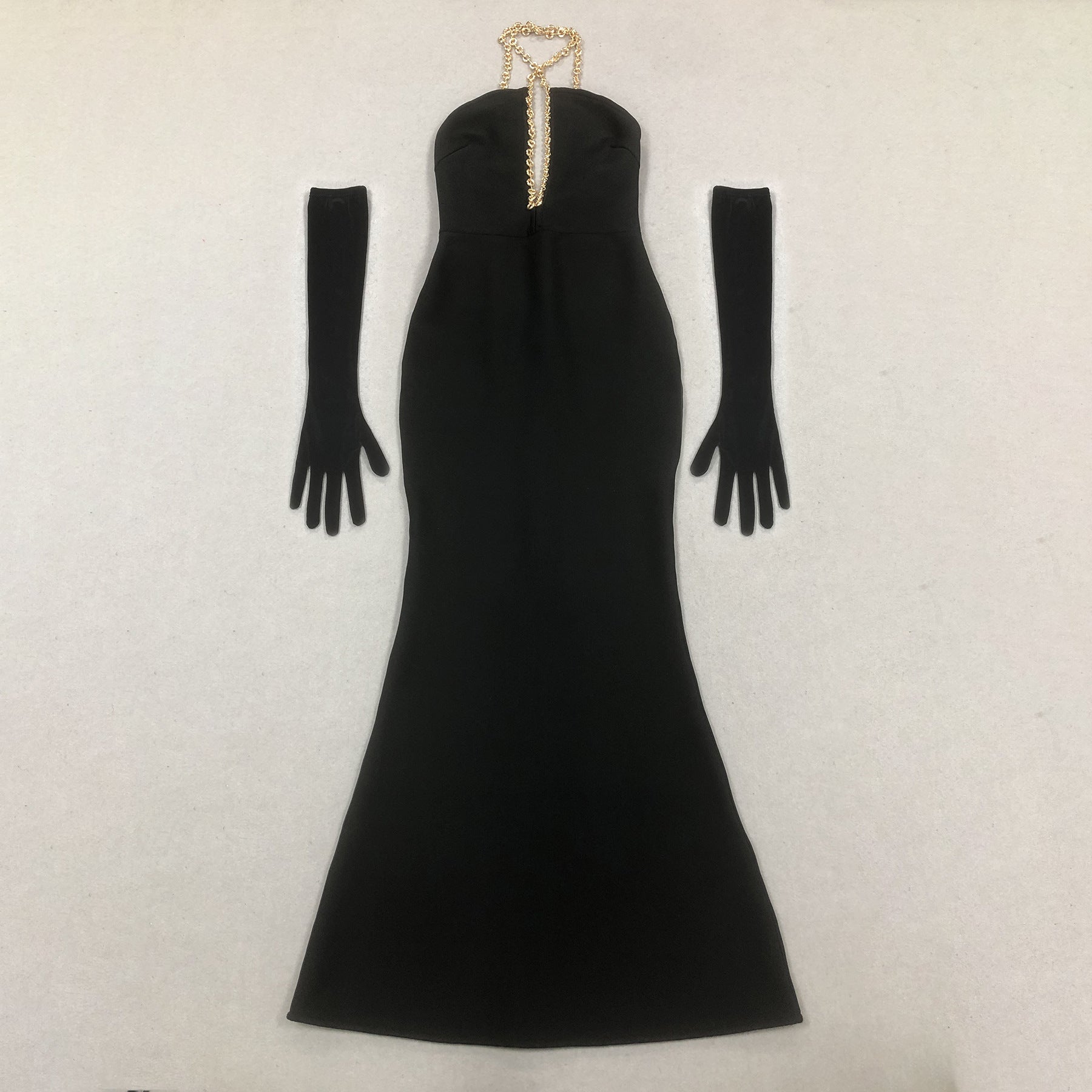 Women elegant party Halter Neck V Neck bandage Dress 9