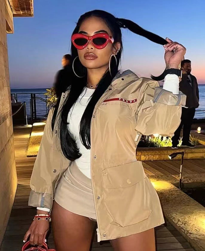 Autumn Winter Outdoor Jacket Fashion Letter Printed Coat