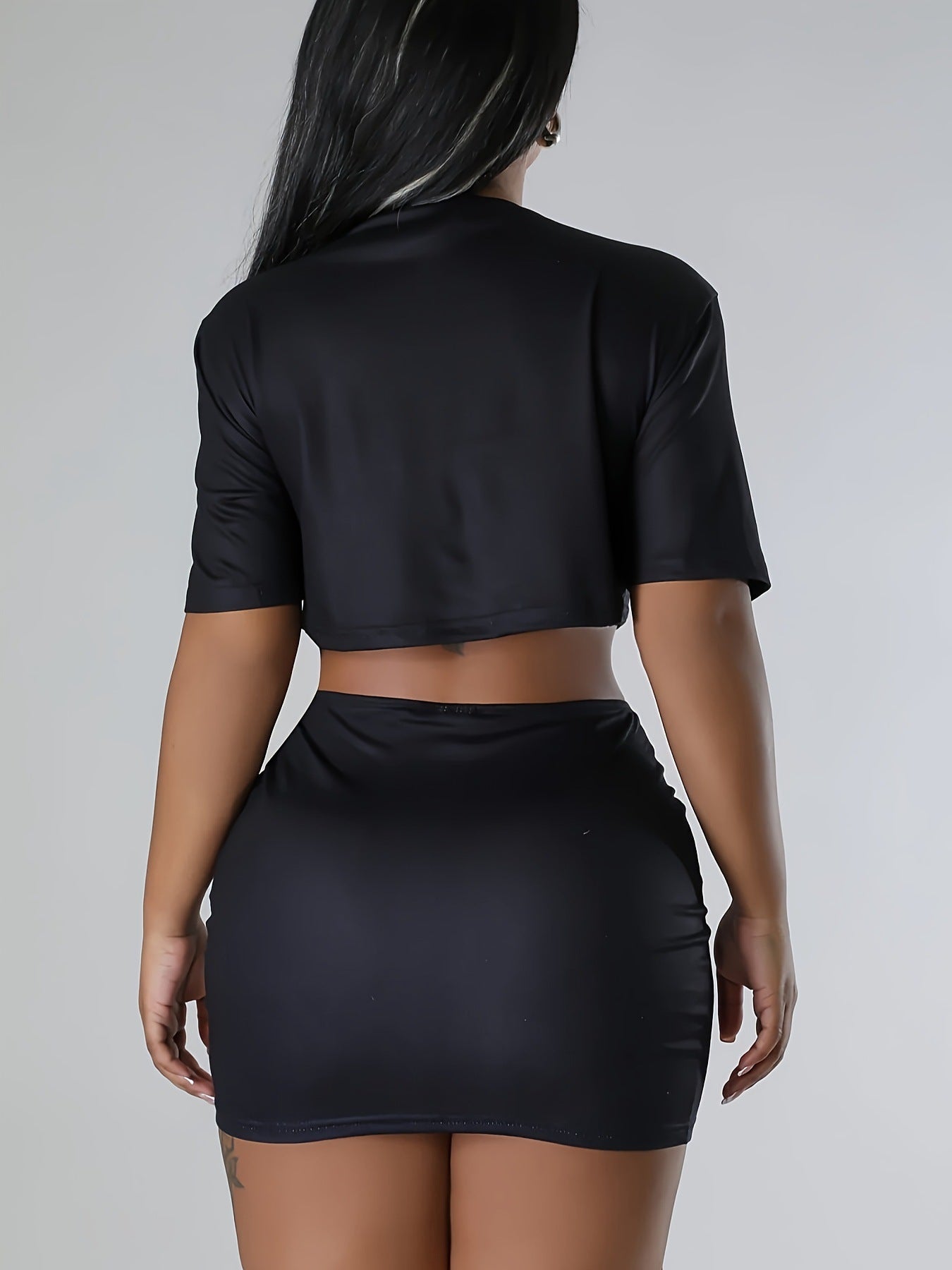 Women printed T-shirt and Skirt two-piece set 7