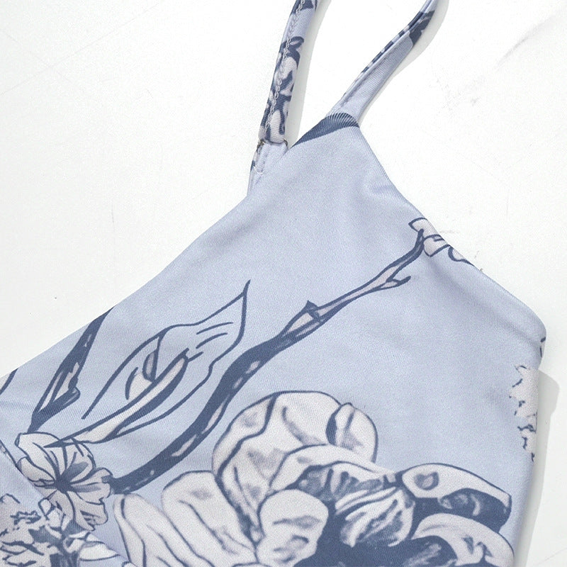 Women Spring Holidays Print Suspender Dress 11