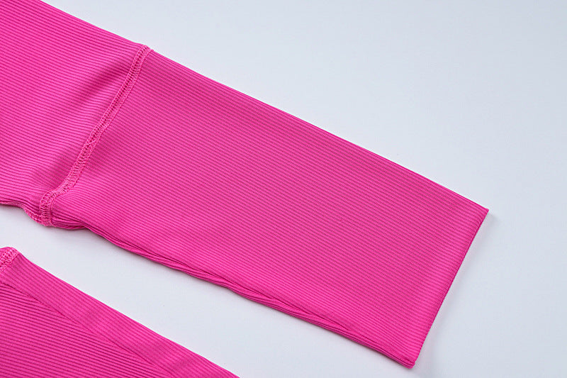 Women Winter Long Sleeve Top and Sports Tight Pants Two-piece Set 17