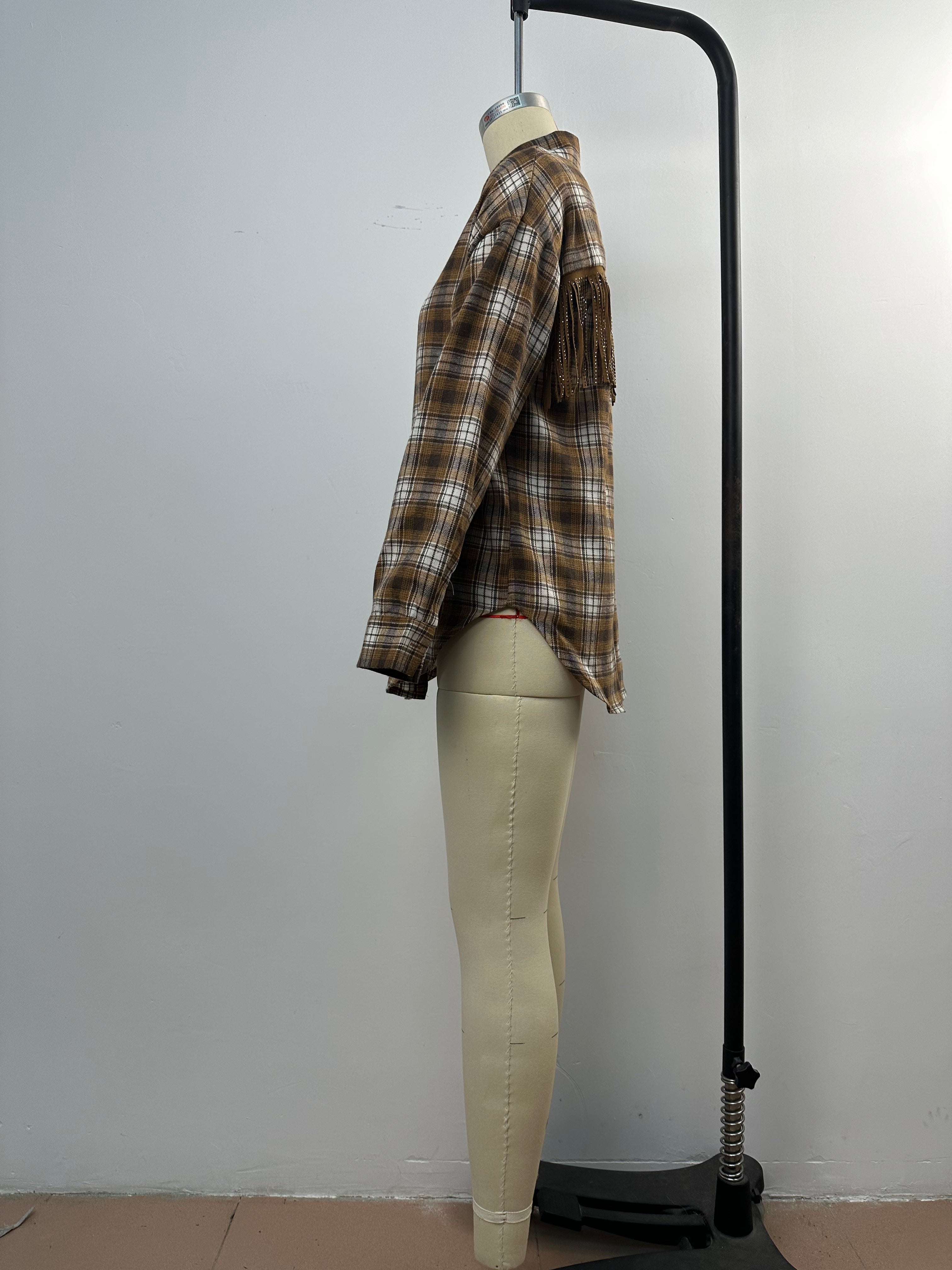 Women Fall and Winter Plaid Patchwork Shirt 8