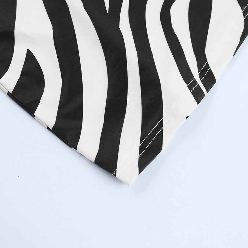 Women Sexy Backless Animal Print Long-Sleeved Bodycon Dress 11