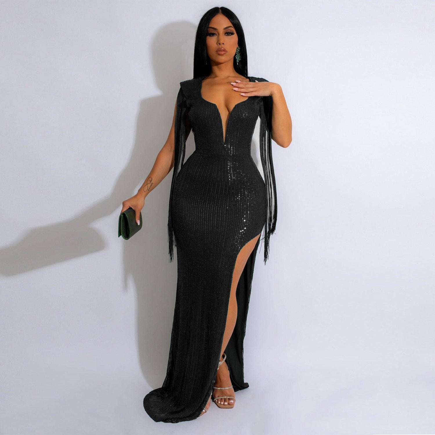 Sexy Low Back Fringe Sequin Nightclub Dress 4