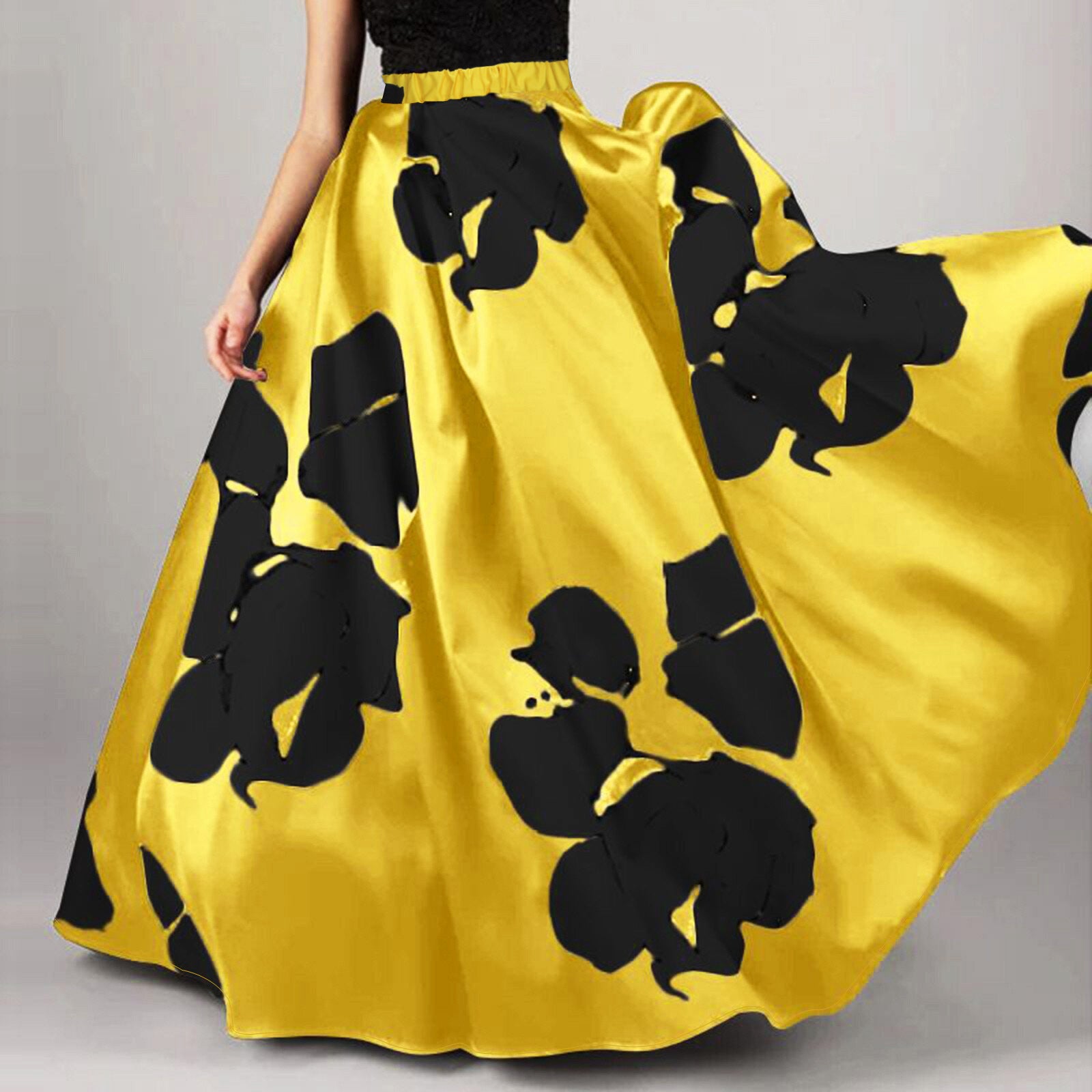 Women floral print elegant loose skirt 9