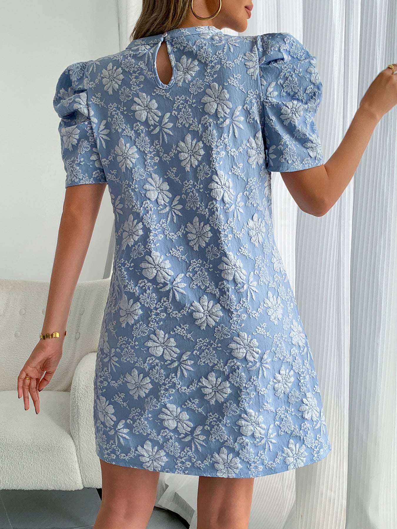 Women's Summer Slim Short Sleeve Floral Casual Dress