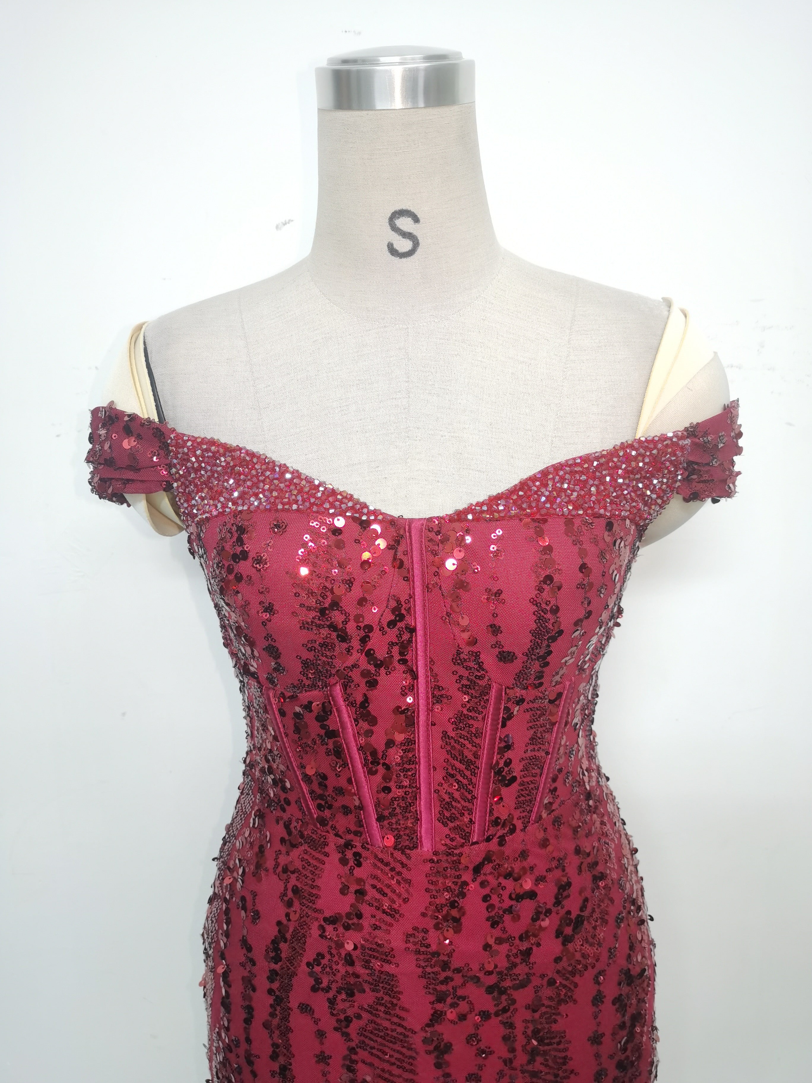 Women Evening Dress Beaded Mesh Beaded Evening Dress 28