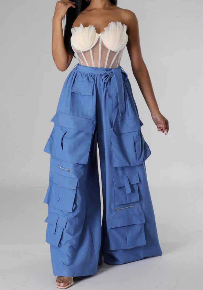 Women's Trendy Multi-Pocket Wide-Leg Pants