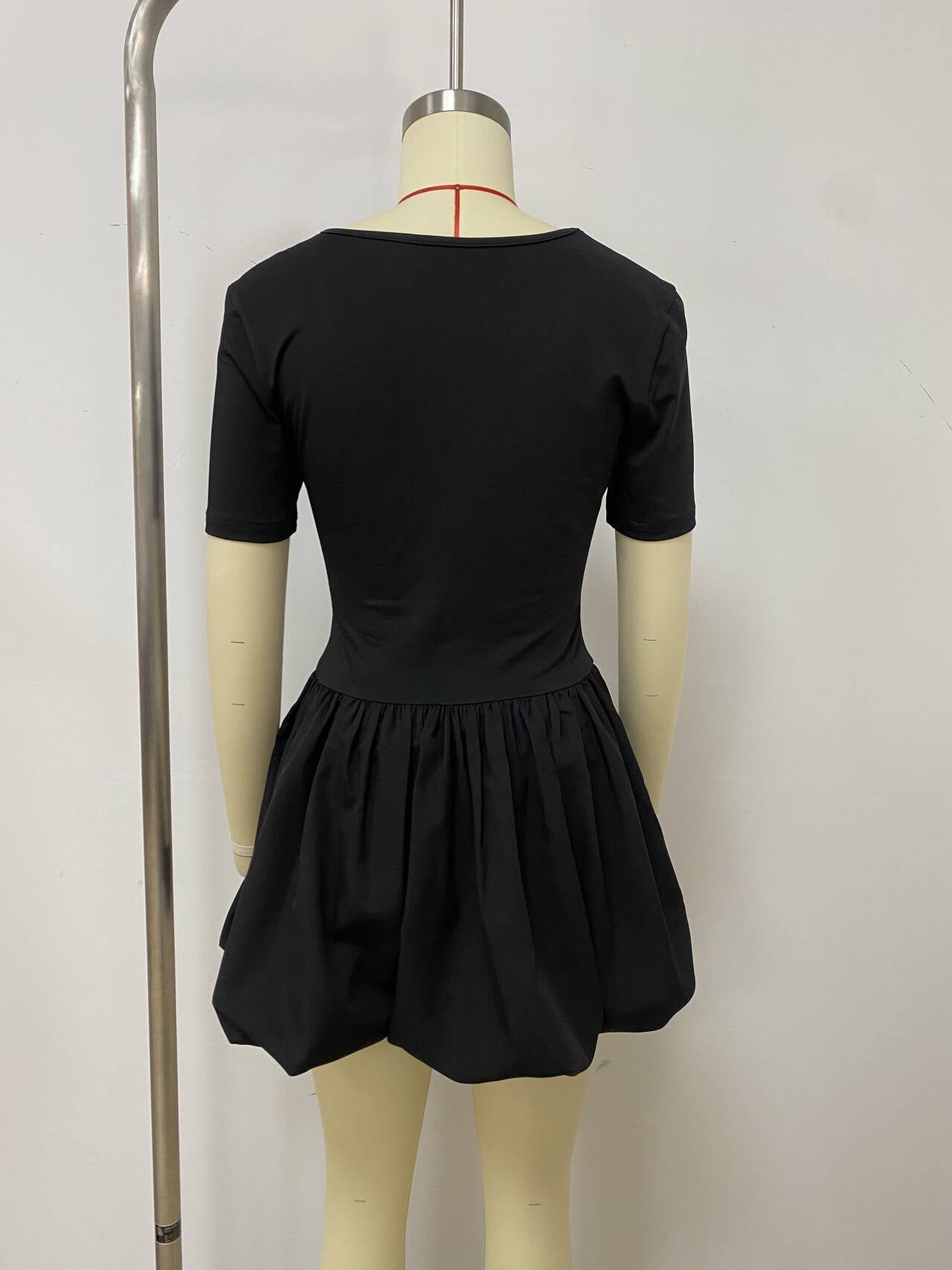 Women Short Sleeve Sexy Flower Bud Strap Dress 8