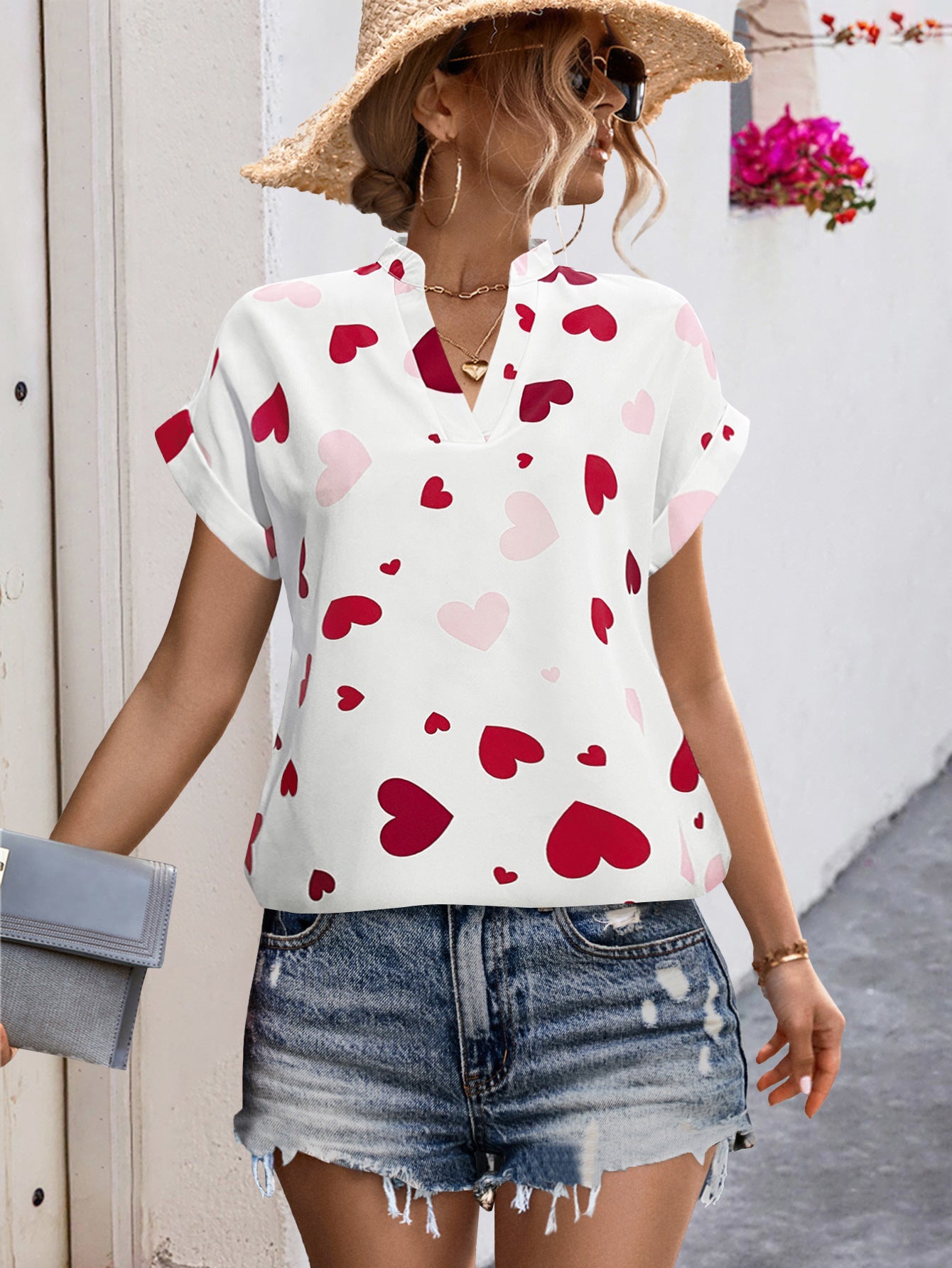 Women Heart Print Shirt 6