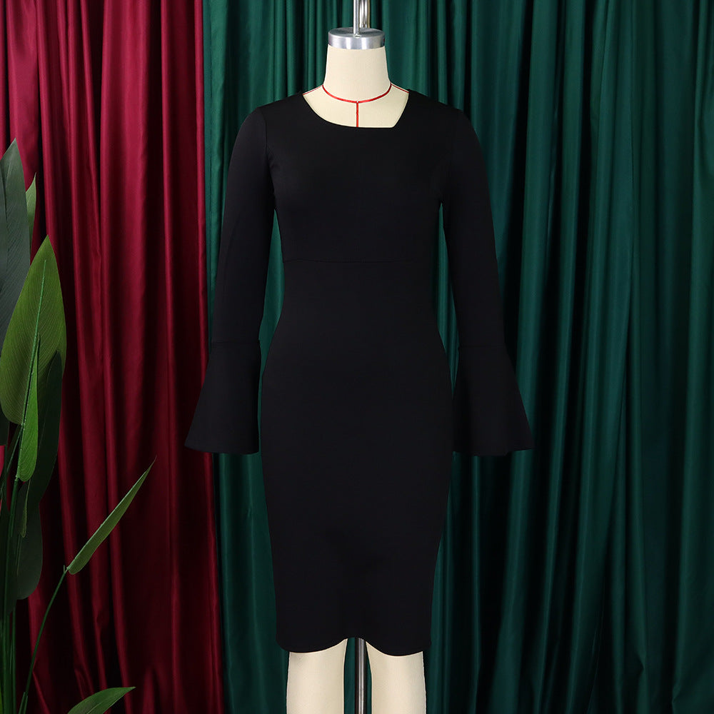 Women's Autumn Fashion Chic Elegant Africa Plus Size Bodycon Dress 13