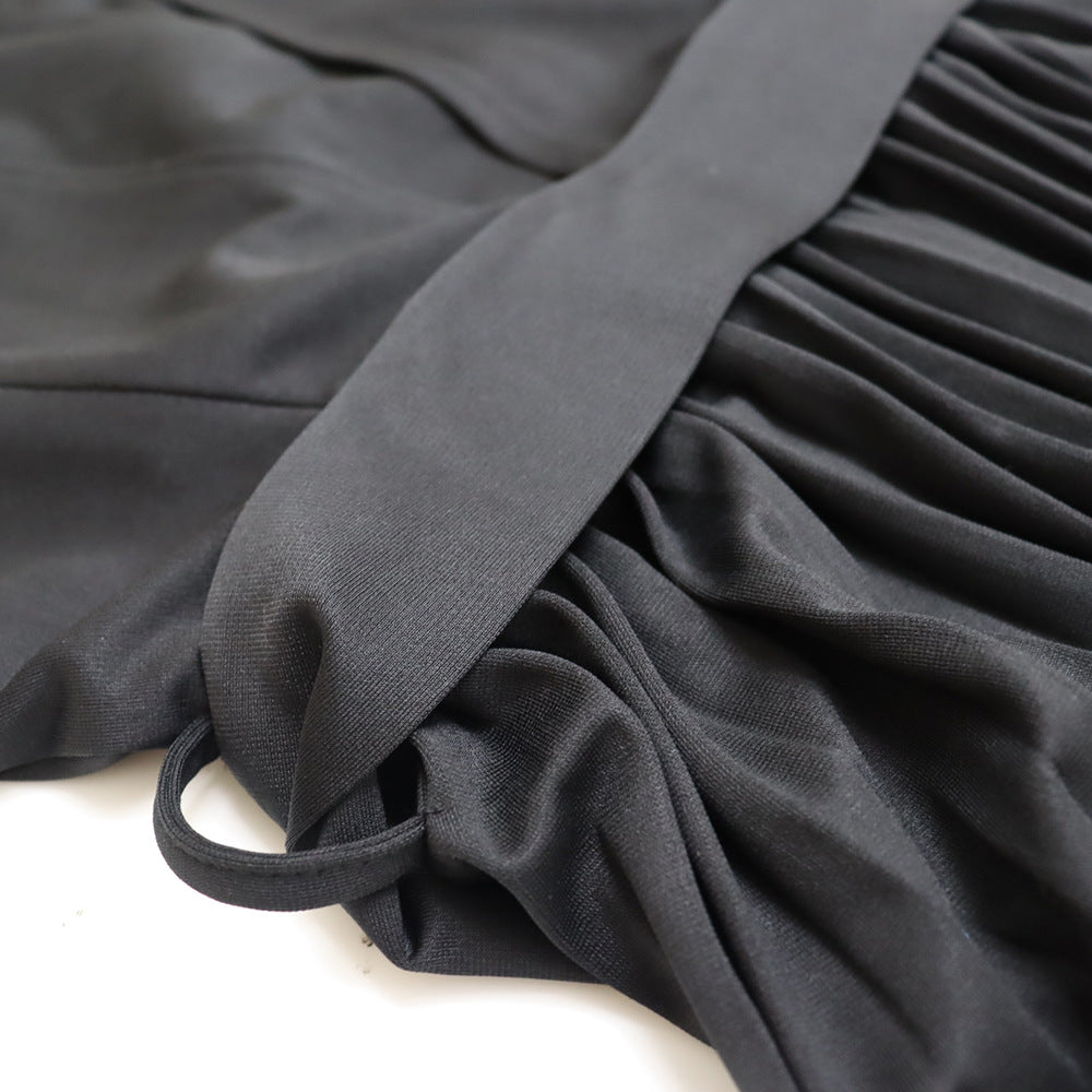 Women Spring V-neck Sleeveless Backless Pleated Wide Leg Jumpsuit 19