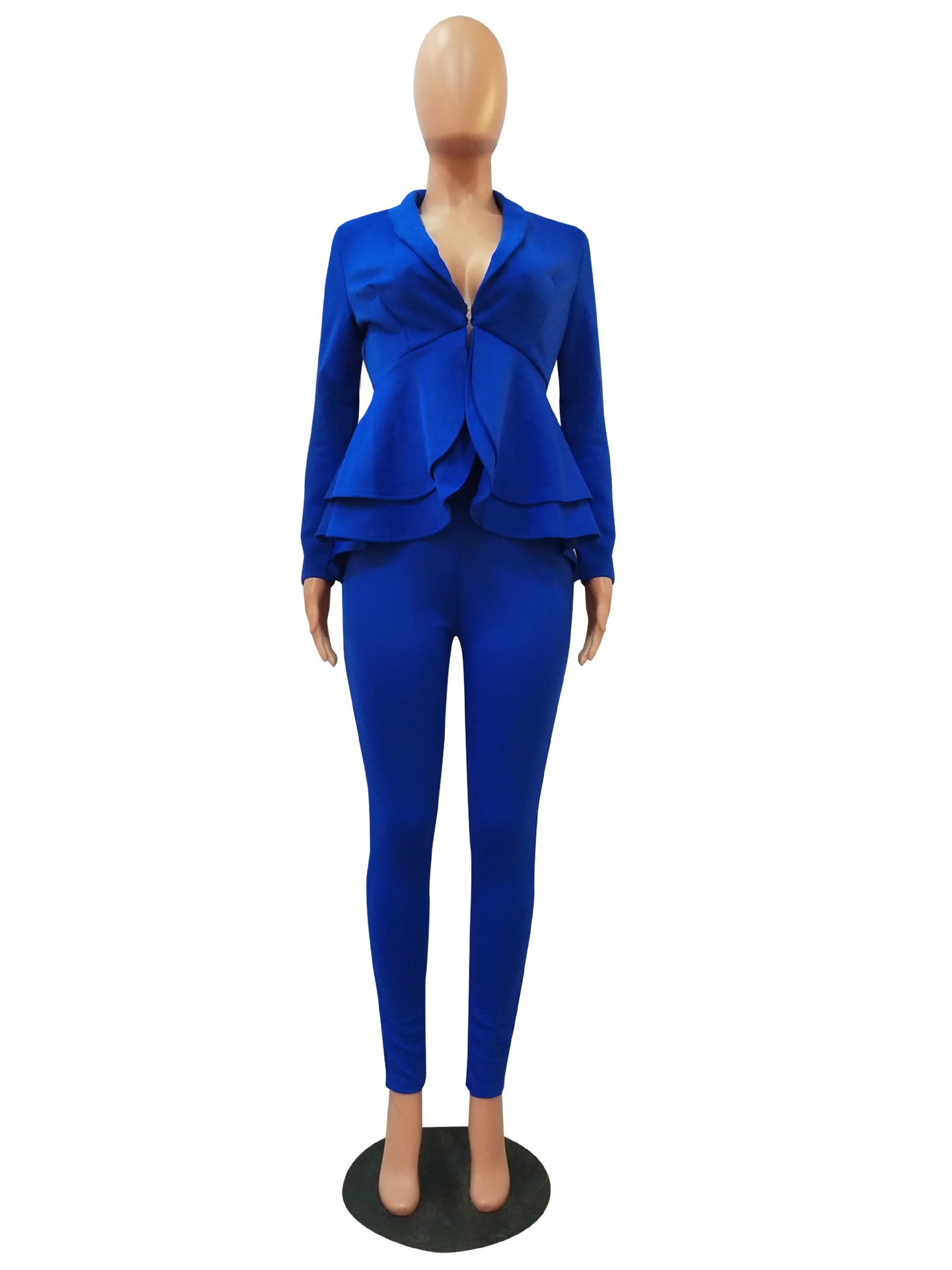 Fashion Ruffle Career Suit Casual Two Piece Set 37