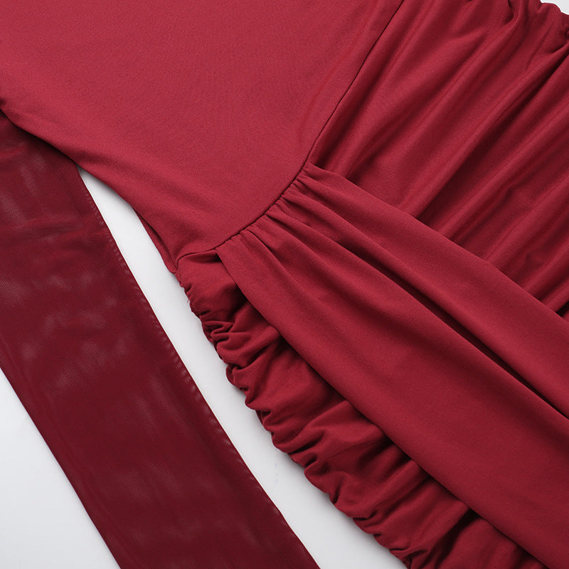 Women sexy mesh patchwork bodycon dress 16