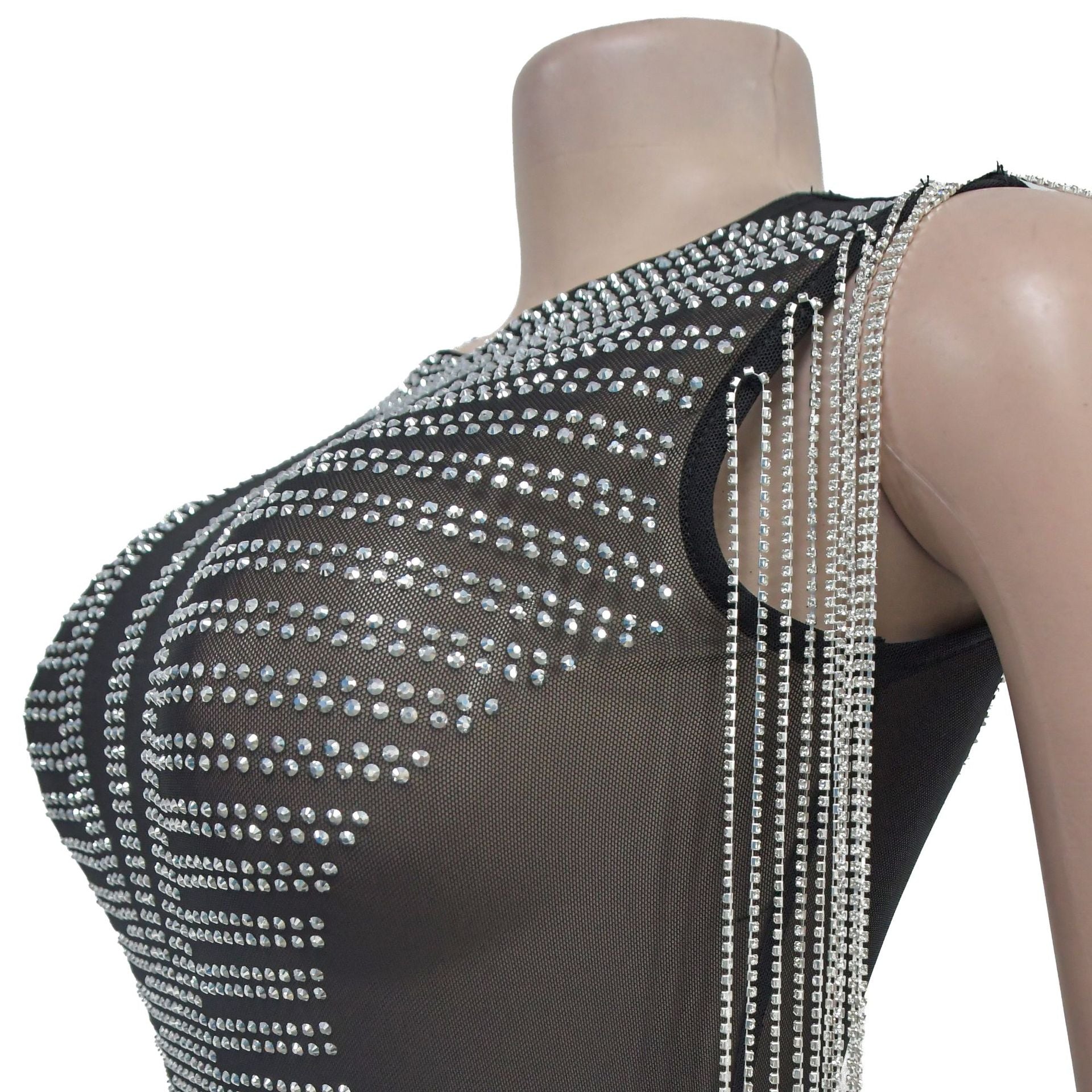 Women Tassel Beaded Sleeveless Dress 7