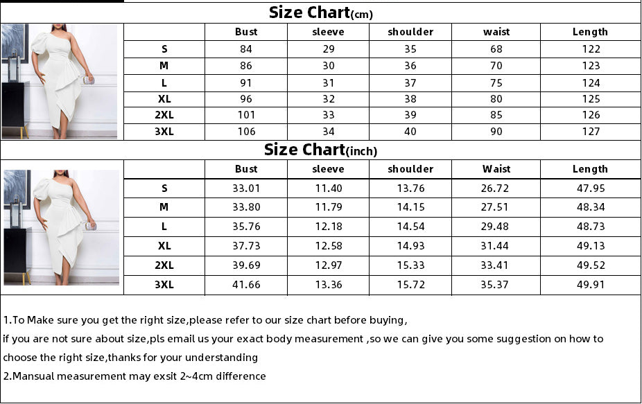 Women'S Elegant Solid Slash Shoulder Slit Ruffle Gown Sexy Dress 9