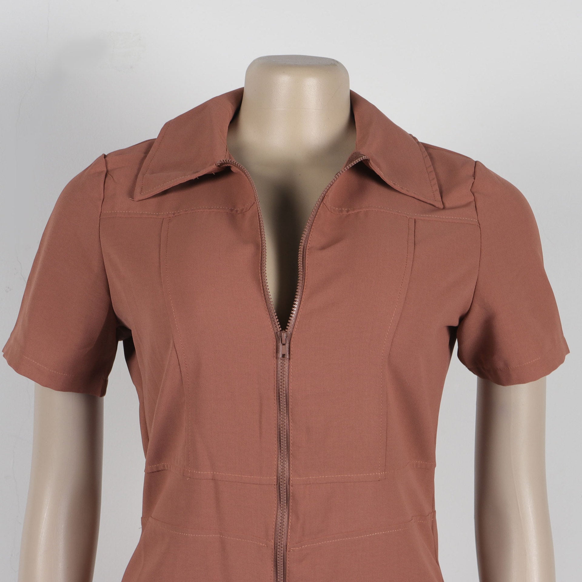 Women Sexy Summer Zipper Pocket Jumpsuit 18