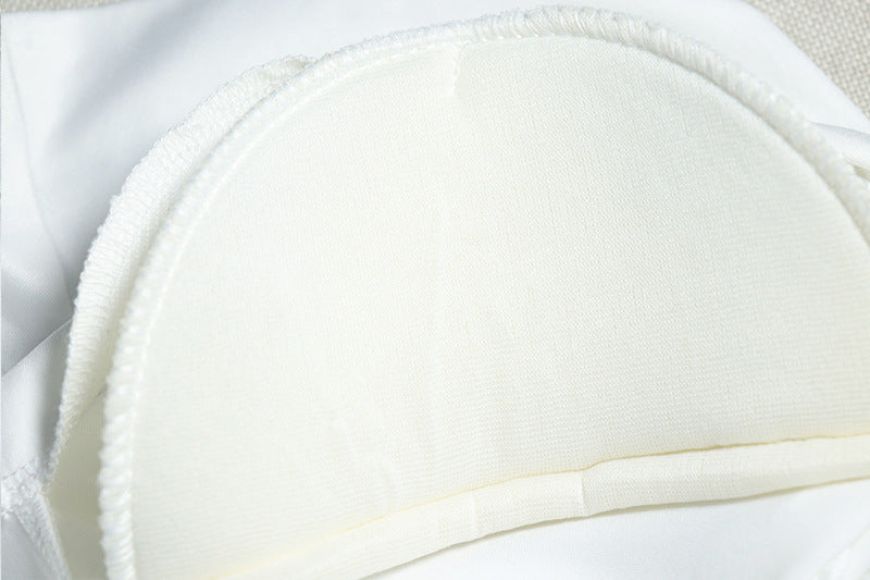 Women Sexy Solid V Neck Long Sleeve Pleated Skirt 7