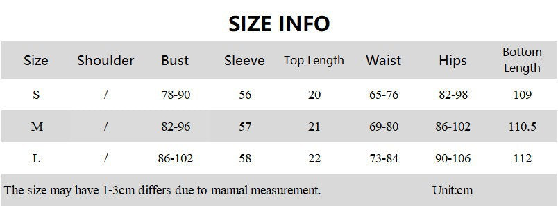 Women Off Shoulder long-sleeved Top Bell Bottom Pant two-piece set 10