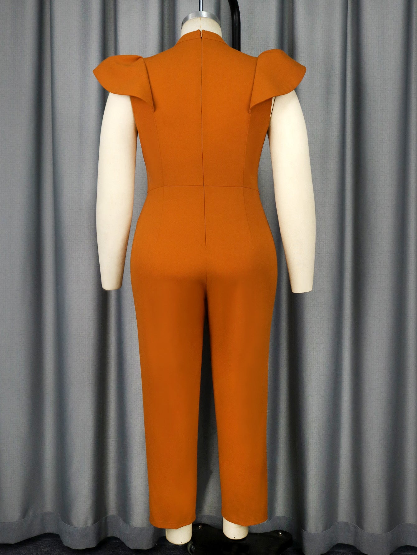 Women Style Cape Sleeve Half High Neck Sexy Hollow Formal Party Jumpsuit 4