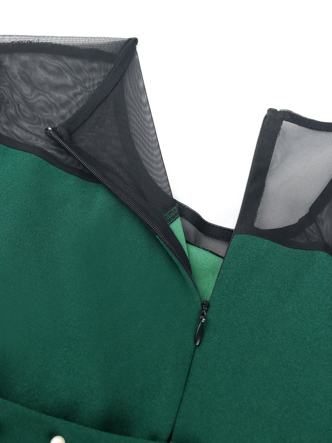 See-Through Long Sleeve High Waist Elegant Beaded High Waist Party Evening Long Dress 12