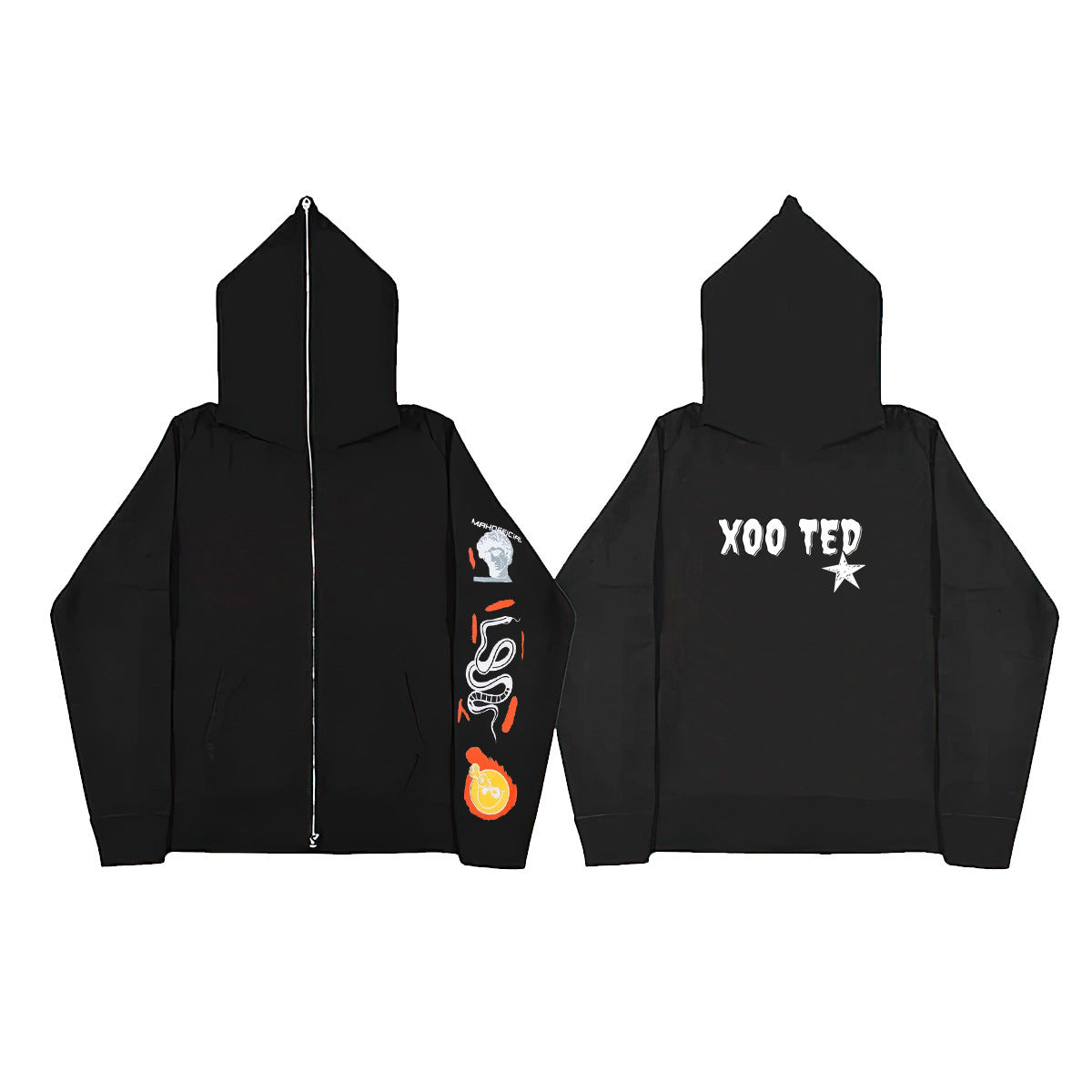 Plus Size Women Casual Zipper Letter Print Pocket Hoodies 5