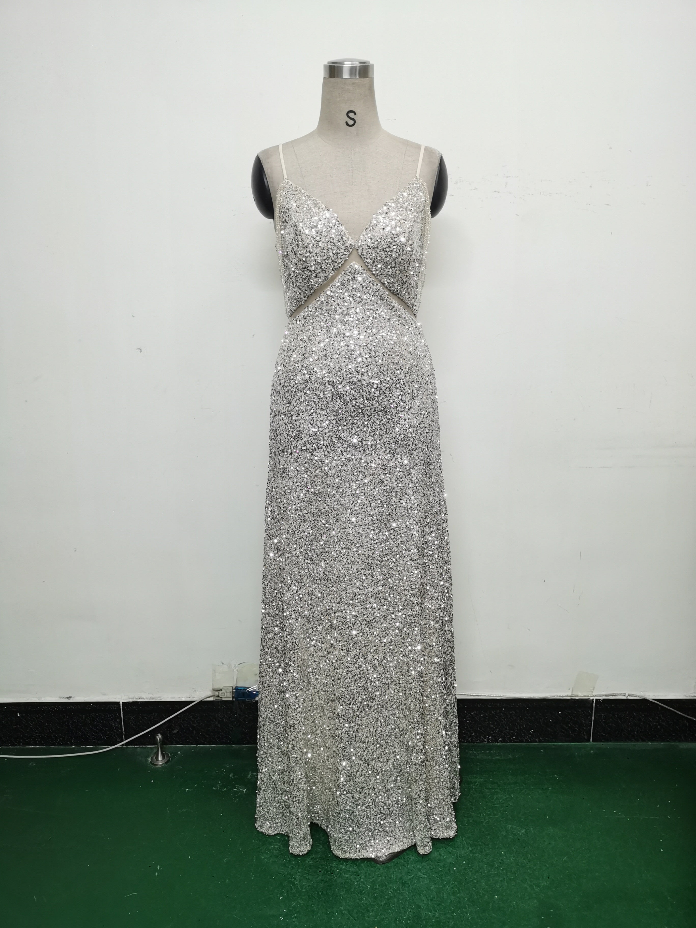 Women mesh sequined evening dress 24