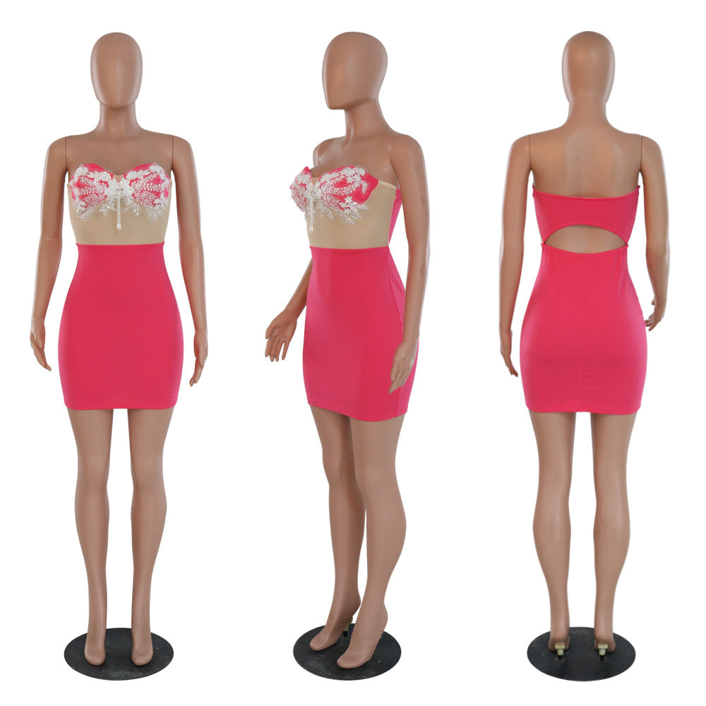 Fashion Sexy Strapless Sleeveless Bodycon Dress For Women 12