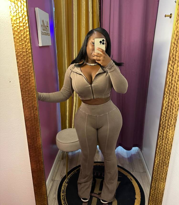 Women Washed Stretch Top and Slit Pants Two Piece Set 5